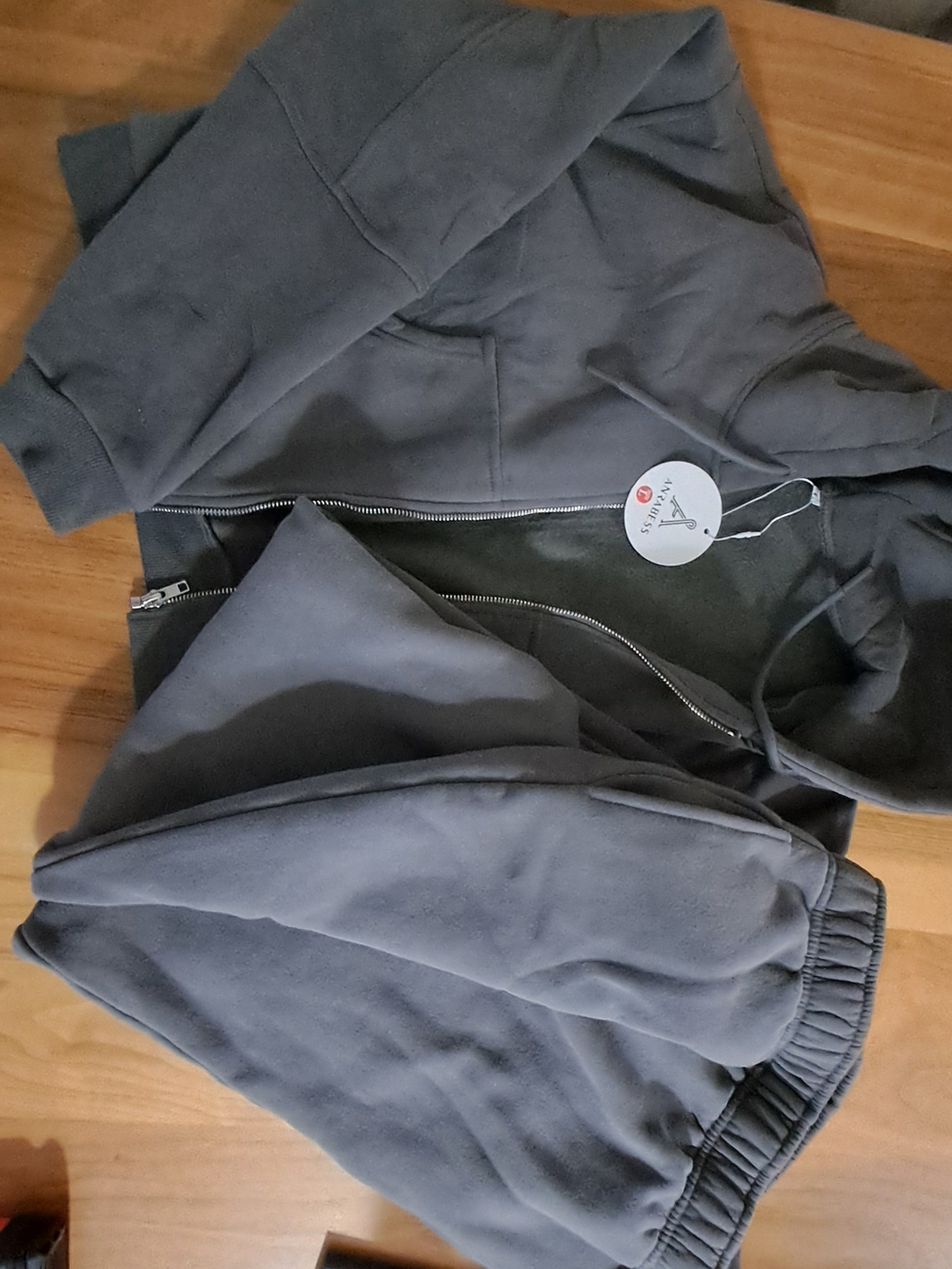 Wide Leg Drawstring Sweatpants - Gray - Picture 4 of 14